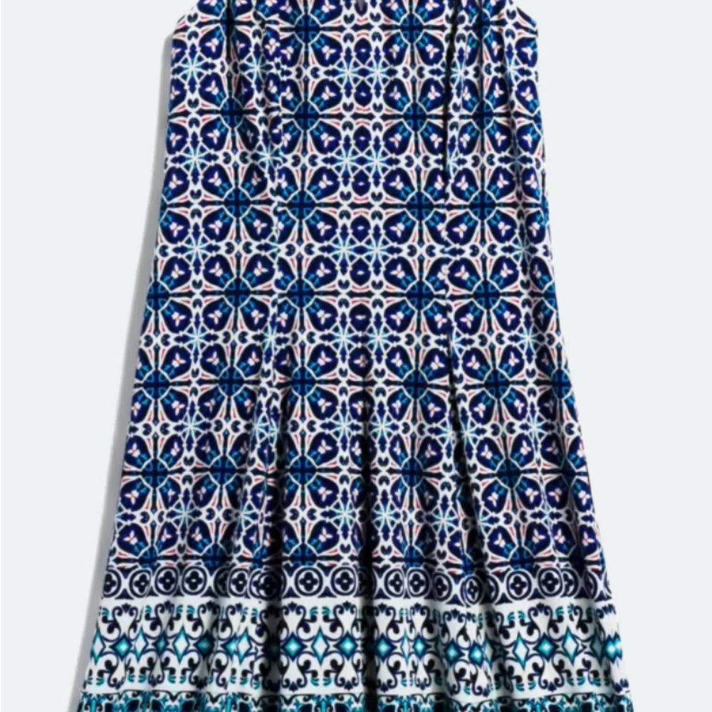 Maggy London Blue and White A-Line Dress